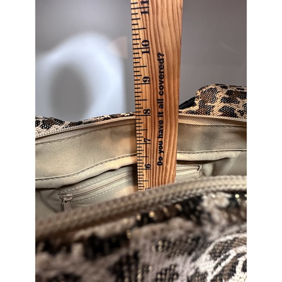 NWT Vintage Y2K Fashion Bug Leopard Print Shoulder Bag w/ Black Flower Accent - Picture 9 of 11